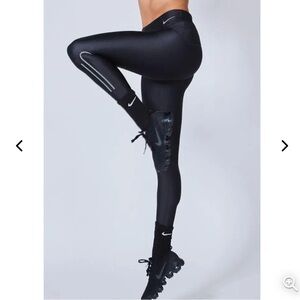 Nike Power Speed Leggings black drawstring waist size large running